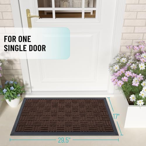 OLANLY Front Door Mat Outside Entrance 29.5x17, Heavy-Duty Rubber Doormat - Image 2
