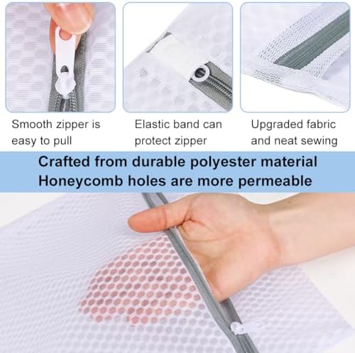 Vivifying Mesh Laundry Bags, 3 Pack, 12.5 x 16 Inch Zipper Wash Bags - Image 3