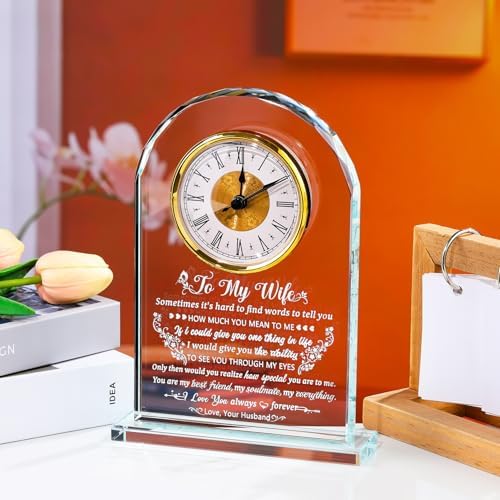 Arikyrist Glass Clock Gifts for Wife from Husband on Birthday Valentine - Image 3