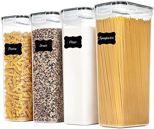 Vtopmart Airtight Food Storage Containers, 4 Pack, 2.8L, Black by Vtopmart