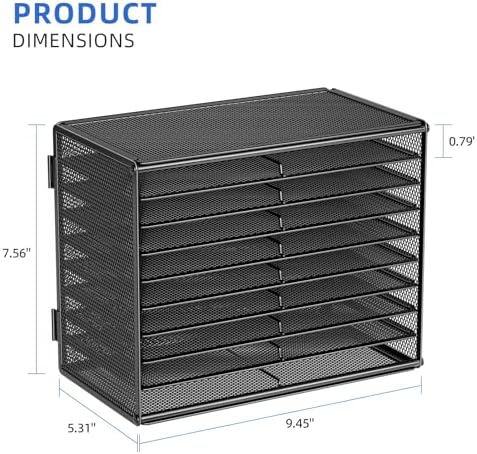 Marbrasse Mesh Marker Organizer, Metal Desktop Storage Rack for 126 Markers, Pens, Pencils, 9 Tier Marker Holder for Office Classroom & Home Art Supplies(Black) - Image 2