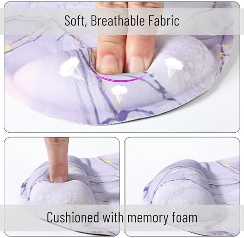 Mr. Pen- Ergonomic Mouse Pad with Wrist Rest, Pink Marble Luxe Design - Image 4