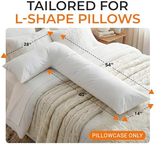 Cheer Collection White Pillowcase for L Shaped Pillow - Image 4