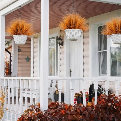 RECUTMS 12Pcs Artificial Fall Plants Outdoor UV Resistant Faux Monkey Grass - Image 7