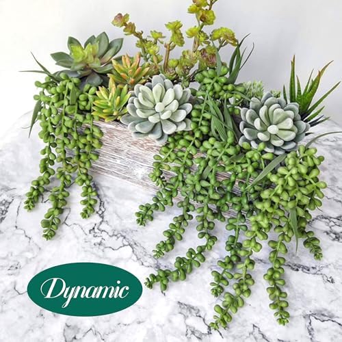 Meiliy 4pcs Artificial Succulent Plants Hanging Succulent Plants Faux Succulents Unpotted Branch String of Pearls Plant for Home Kitchen Office Wedding Garden Craft Art Indoor Decor - Image 2