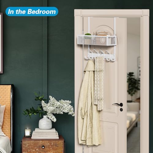 Over The Door Hooks Organizer, Over Door Towel Rack,Fits Doors 1 3/4" - Image 6