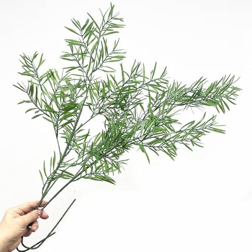 Artificial Plants Fake Plant Simulation Bamboo Leaf Tall 31 Inch, Faux Reed Plastic Leaves Faux Greenery Bushes Flexible Branches Stems for Indoor Outdoor Decor Wedding Party DIY Decoration - 2 Pack - Image 6