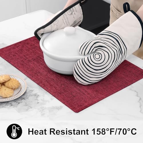 homing Faux Cotton Linen Placemats Set of 4, Cloth Dining Table Mats - Image 4