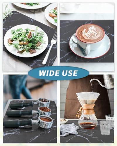 AMOAMI-Coffee Mat Hide Stain Rubber Backed Absorbent Dish Drying Mat for Kitchen Counter-Coffee Bar Accessories Fit Under Maker Machine Pot Espresso Machine Dish Rack 16"x24" - Image 5