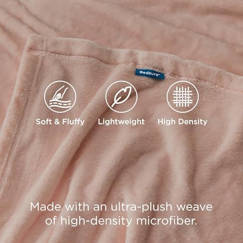 Bedsure GentleSoft Fleece Blankets King Size Dusty Pink - Bed Blanket Soft Lightweight Plush Cozy Fuzzy Luxury Microfiber, 108x90 inches - Image 3