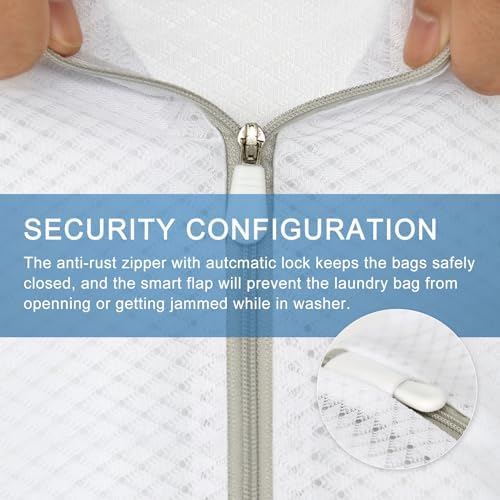 Muchfun 3Pcs Durable Diamond Mesh Laundry Bags for Delicates 12 x 16 Inches - Image 3