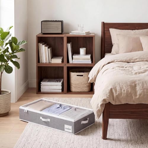 StorageWorks 6 Inch Low Profile Under Bed Storage Containers with Clear Lid - Image 5