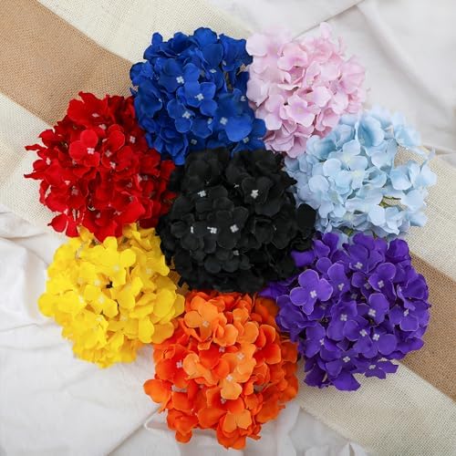 Fake Yellow Hydrangea Artificial Flowers - Faux Silk Hydrangeas Flowers Heads with Stems Real Touch for Home Wedding Party Table Decor(Yellow,Pack of 10) - Image 4