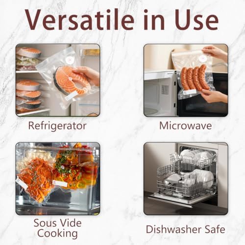 30-Pack Vacuum Sealer Bags Compatible with Chef Preserve – BPA-Free, 15 Medium (10×11 in) + 15 Extra Small (8×8 in), Reusable Leak-Proof Food Storage Bags for Freezer, Microwave & Sous Vide - Image 4