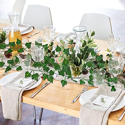 RECUTMS Fake Vines 24 Pack 173 FT Artificial Ivy Leaves Wall Decor Leaf Plants Greenery Garland Hanging Plant Vine Fake Leaf Vines for Room Garden Office Wedding Wall Decor - Image 6