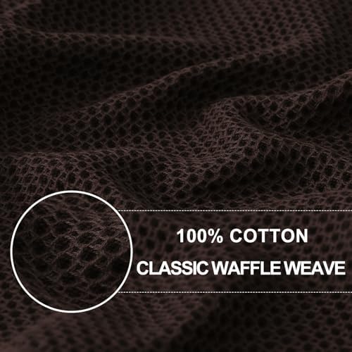 Homaxy 100% Cotton Waffle Weave Kitchen Dish Towels 4-Pack, Dark Brown - Image 2