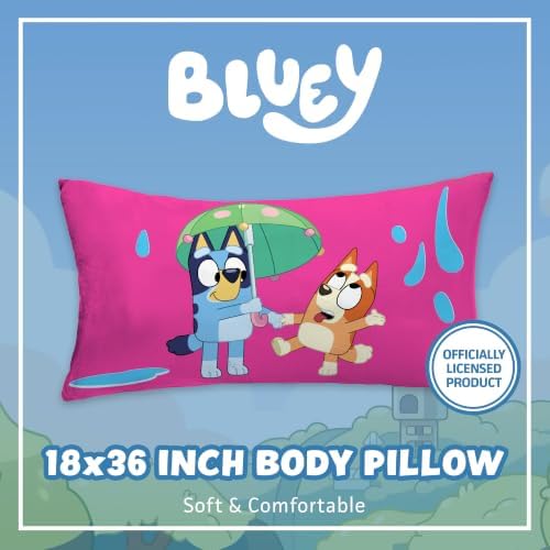 Northwest Bluey Beach Bluey and Family Cloud Body Pillow, Plush Long Character Pillow for Kids Bedroom Playroom Decor, 18x36 Inch - Image 3