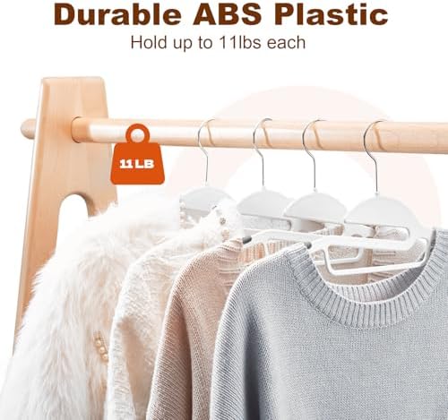 HOUSE DAY Slim Plastic Hangers with Non Slip Rubber Pads, 50 Pack, White - Image 5