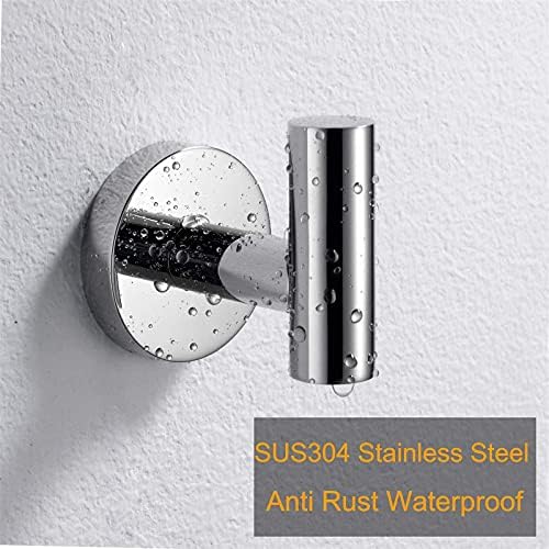 Nolimas Towel Coat Hook Polished Chrome SUS304 Stainless Steel Bathroom Clothes Cabinet Closet Sponges Robe Hook Wall Mounted Round Kitchen Heavy Duty Door Hanger 6 Packs - Image 3
