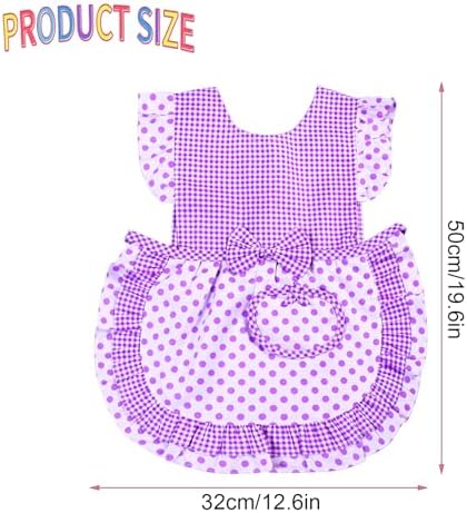 Love Potato Kids Aprons for Girls - Cute Gingham Apron with Pocket - Toddler Girl's Apron for Ages 1-3 Years - Image 5