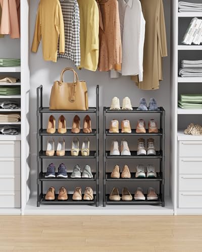 Kitsure 10 Tier Shoe Rack, Tall Shoe Organizer, 16.9" Wide, Black - Image 5
