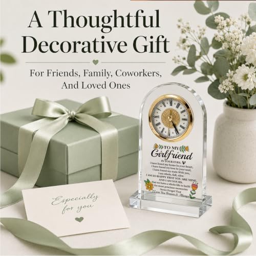 WKYAER Gifts for Girlfriend Acrylic Desk Clock, to My Girlfriend Love Keepsake, Sweet Relationship Quote Decor, Valentines Day Present, Home Bedroom Display, 4.3 x 7.8 in - Image 6
