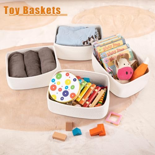 OIAHOMY 4 PACK 7L Storage Baskets for Organizing Storage Bins White - Image 4