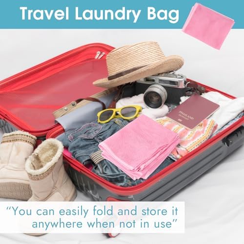 2 Pack Mesh Laundry Bags 23x34 Inch Drawstring Locking for Travel Home - Image 6
