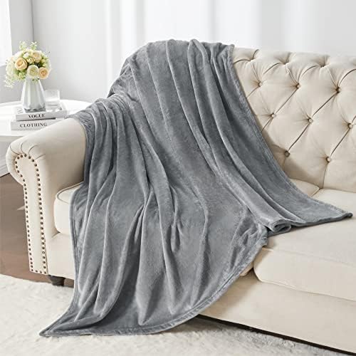 BEDELITE Fleece Blanket Soft Plush Throw for Couch Grey 50"x60" - Image 5