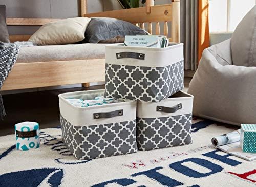 DECOMOMO Storage Bins, Large Fabric Storage Baskets for Shelves 3 Pack - Image 2