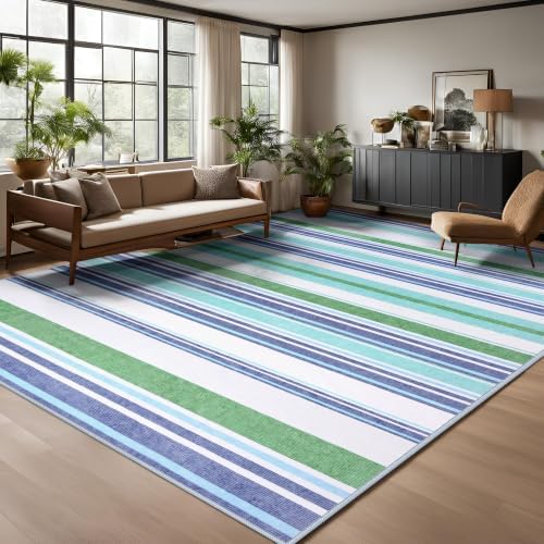 Area Rug 4x6 Blue Rug Washable Rugs Non Slip Low Pile Small Carpet for Entryway, Bedroom, Kitchen, Classroom, Kids Room, Office, Dorm, Dining Room - Image 4