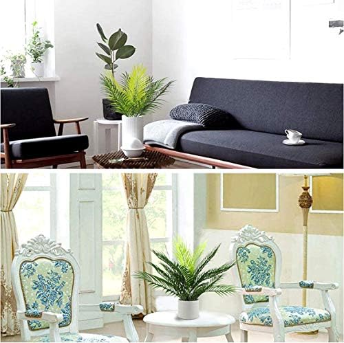 PASYOU Artificial Palm Tree, Plastic Plants Greenery Fake Tropical Shrubs Faux Big Leaves for Home Indoor Outdoor Garden DIY Basket Planter Filler Wedding Party Decoration UV Resistant - 2 Pack - Image 4