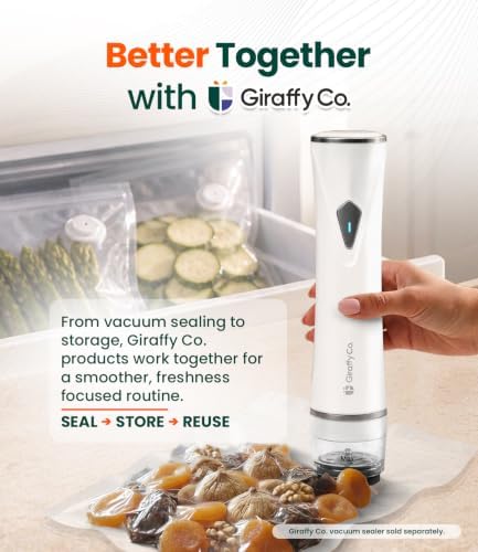 GIRAFFYCO 30 Small Reusable Vacuum Sealer Bags, 8.7 x 8.3 in, Airtight Food - Image 4