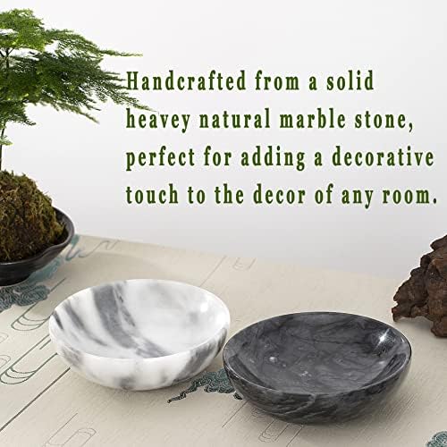 4.72 Inch Mini Decorative Bowls, Natural Small Marble Decorative Bowls for Home Decor, Key Bowl, Coffee Tables Centerpiece, Soap Serving Bowl, Incense Burner, Smudge Bowl - Image 6