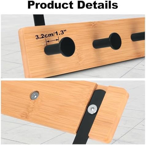 Over The Door Hooks, Door Hanger Hooks for Hanging, Bambooo - Image 4