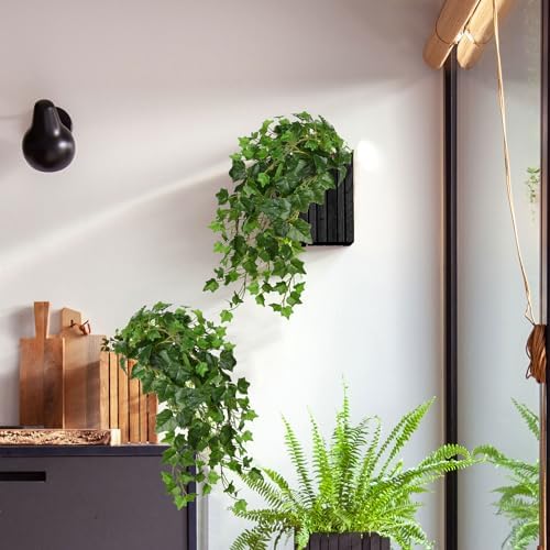 Hollyone 2pcs Artificial Hanging Plants 24" Fake Ivy Vine Faux Ivy Leaves Hanging Plant Greenery for Wall House Room Patio Indoor Outdoor Home Shelf Office Wedding Decor - Image 3