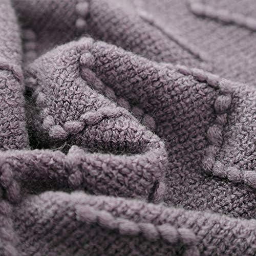 BOURINA Dark Lavender Throw Blanket 50x60 Inch Knit Soft Throw Sofa Blanket - Image 5