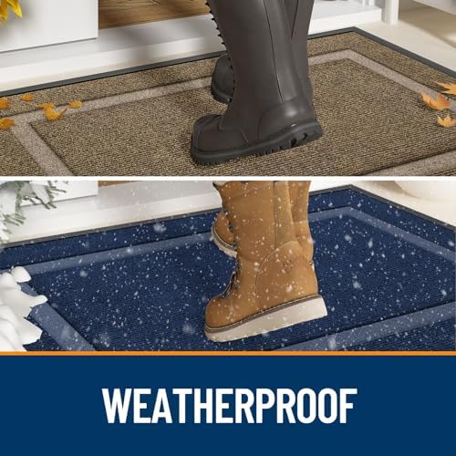 OLANLY Front Door Mat Outside 47x17, All-Season Heavy-Duty Rubber Doormat - Image 3
