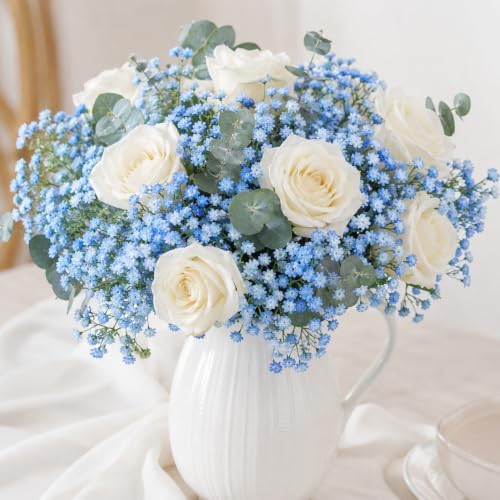Waipfaru 30 Pcs Blue Babys Breath Artificial Flowers Bulk, Real Touch - Image 4