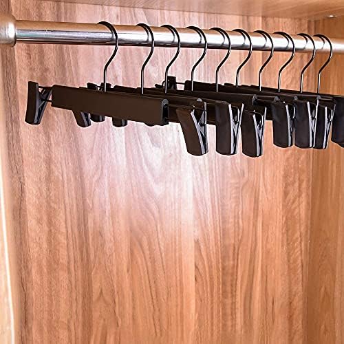Pants Hangers with Clips, Skirt Hangers, 30 Pack, Black - Image 7