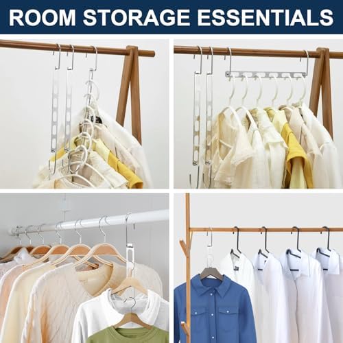 12 Pieces Space Saving Metal Collapsible Hangers for Heavy Clothes, Closet Space Savers Metal Hanger Organizer for Dorm, Room Essentials Storage - Image 4