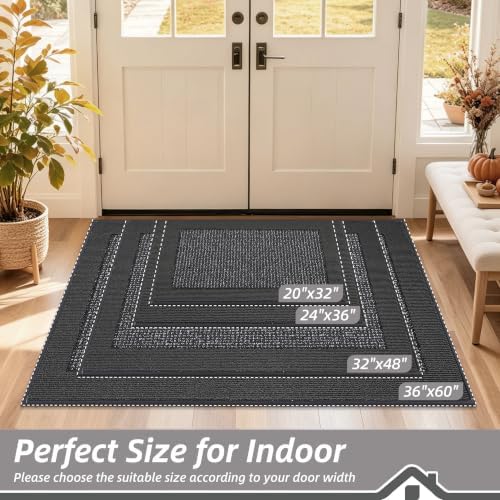 BEQHAUSE Indoor Door Mat 24" x 36", Dirt Trapper Door Mats, Charcoal - Image 2