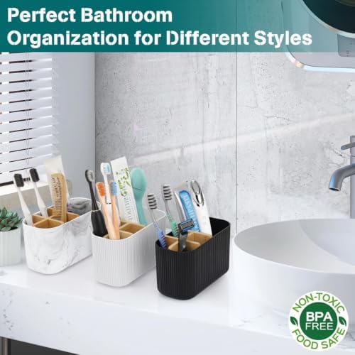 GFWARE White Toothbrush Holder, 5 Slots Bathroom Storage Organizer - Image 5