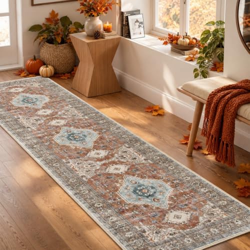 Lahome Oriental Hallway Runner Rug, 2.5x8 Washable Kitchen Runner Non Slip by Lahome