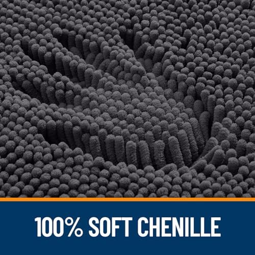 OLANLY Toilet Rugs U-Shaped 24x20, Soft Absorbent Chenille Contour Rugs - Image 3