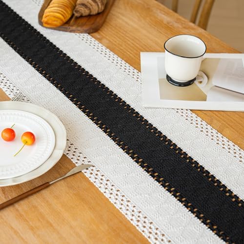 FEXIA Farmhouse Table Runner for Home Decor 12x60 Black Fall Home Decor - Image 4