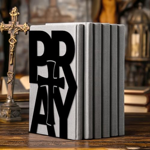 Peacoblue 5.3"x4.3"x7.9" Metal Bookends, Heavy Duty Book Ends for Shelves - Image 4