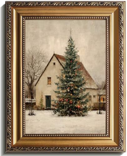 RETRART Vintage Snowman Canvas Wall Art Print, Cottagecore Farmhouse Winter Wall Decor, Rustic Snowman Art Prints for Nursery Bedroom Bathroom Office (8" x 10" - UNFRAMED) by Home