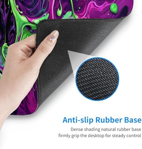Gaming Mouse Pad Desk Pad,Extended Big Mouse Pad,31.5x11.8 Inch Long Computer Keyboard Mouse Mat Mousepad with 3mm Non-Slip Base and Stitched Edge for Gaming and Office… (Watercolor Skull 2) - Image 6