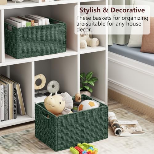 Vagusicc Large Wicker Storage Basket, Collapsible Baskets for Organizing - Image 2